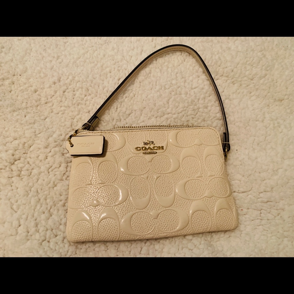 NEW- Coach white wristlet